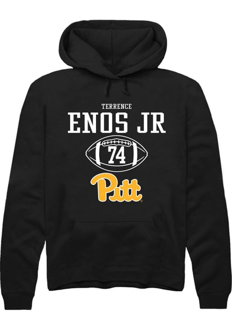 Terrence Enos Jr Rally Mens Black Pitt Panthers NIL Sport Icon Hooded Sweatshirt