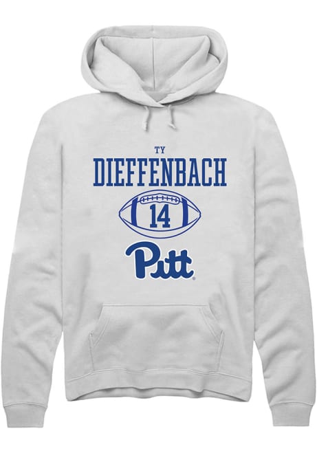 Ty Dieffenbach Rally Mens White Pitt Panthers NIL Sport Icon Hooded Sweatshirt