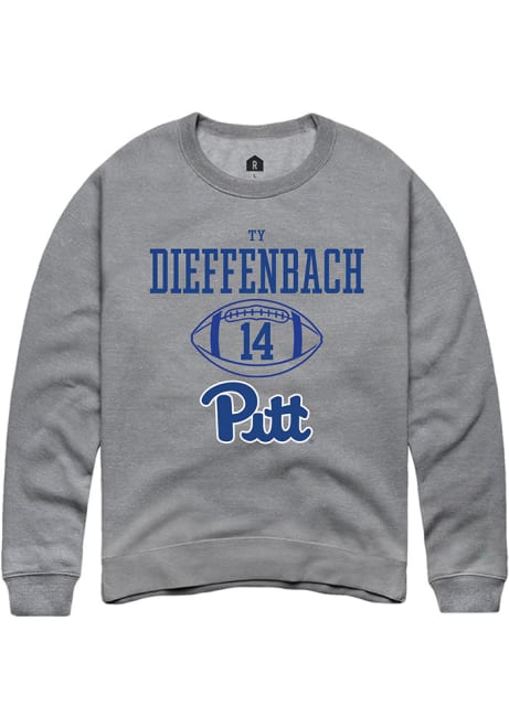 Ty Dieffenbach Rally Mens Graphite Pitt Panthers NIL Sport Icon Crew Sweatshirt