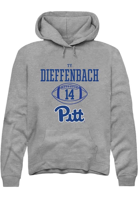 Ty Dieffenbach Rally Mens Graphite Pitt Panthers NIL Sport Icon Hooded Sweatshirt