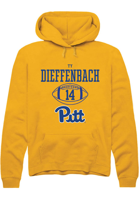 Ty Dieffenbach Rally Mens Gold Pitt Panthers NIL Sport Icon Hooded Sweatshirt