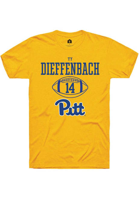 Ty Dieffenbach Gold Pitt Panthers NIL Sport Icon Short Sleeve T Shirt