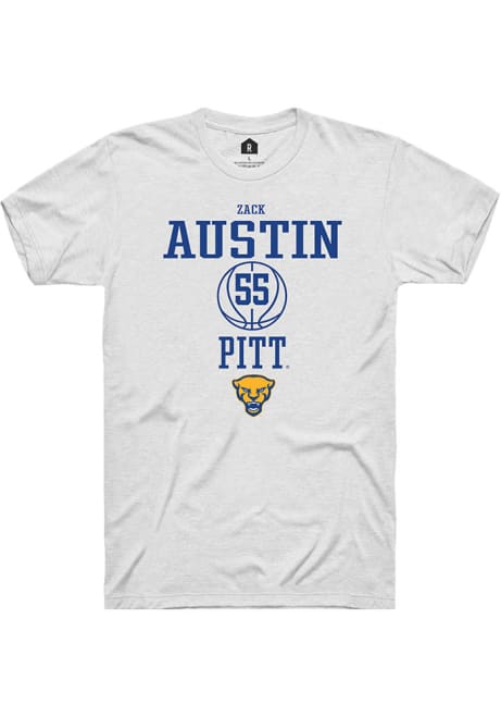 Zack Austin White Pitt Panthers NIL Sport Icon Short Sleeve T Shirt