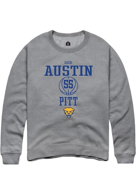 Zack Austin Rally Mens Graphite Pitt Panthers NIL Sport Icon Crew Sweatshirt