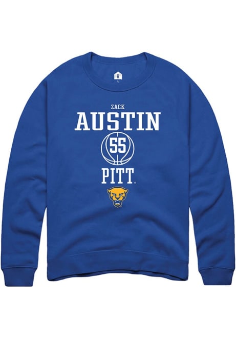 Zack Austin Rally Mens Blue Pitt Panthers NIL Sport Icon Crew Sweatshirt