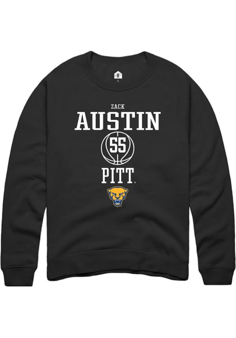 Zack Austin Rally Mens Black Pitt Panthers NIL Sport Icon Crew Sweatshirt