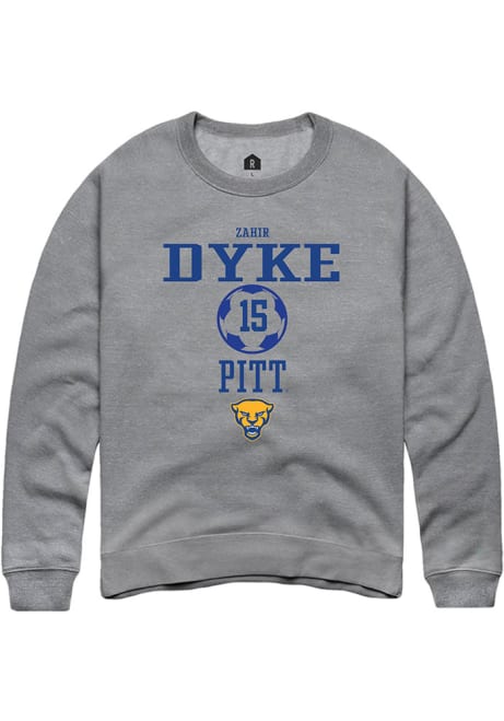 Zahir Dyke Rally Mens Graphite Pitt Panthers NIL Sport Icon Crew Sweatshirt