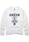 Main image for Trey Green  Rally Xavier Musketeers Mens White NIL Sport Icon Long Sleeve Crew Sweatshirt