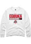 Main image for Emeka Egbuka  Rally Ohio State Buckeyes Mens White NIL Stacked Box Long Sleeve Crew Sweatshirt