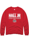 Main image for Michael Hall Jr. Rally Mens Red Ohio State Buckeyes NIL Stacked Box Crew Sweatshirt