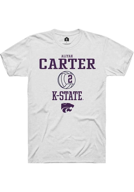 Aliyah Carter White K-State Wildcats NIL Sport Icon Short Sleeve T Shirt