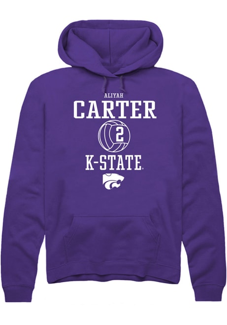 Aliyah Carter Rally Mens Purple K-State Wildcats NIL Sport Icon Hooded Sweatshirt