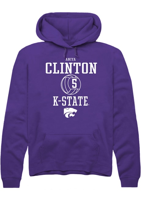 Aniya Clinton Rally Mens Purple K-State Wildcats NIL Sport Icon Hooded Sweatshirt