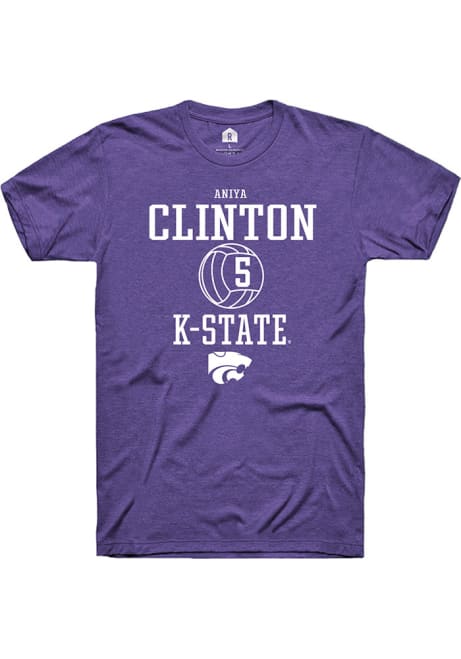 Aniya Clinton Purple K-State Wildcats NIL Sport Icon Short Sleeve T Shirt