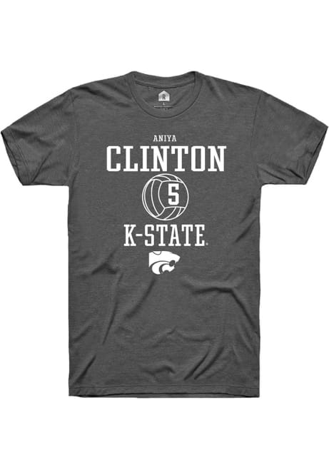 Aniya Clinton Grey K-State Wildcats NIL Sport Icon Short Sleeve T Shirt