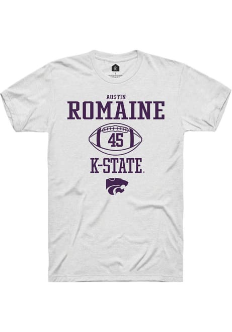 Austin Romaine White K-State Wildcats NIL Sport Icon Short Sleeve T Shirt
