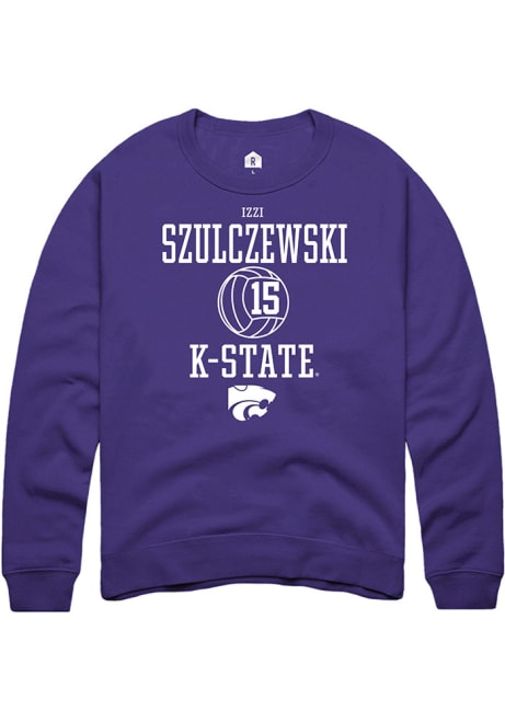 Izzi Szulczewski Rally Mens Purple K-State Wildcats NIL Sport Icon Crew Sweatshirt