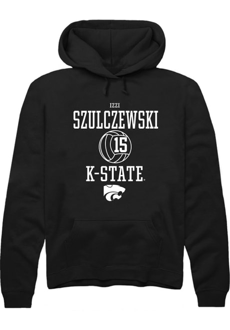 Izzi Szulczewski Rally Mens Black K-State Wildcats NIL Sport Icon Hooded Sweatshirt