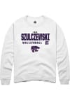 Main image for Izzi Szulczewski Rally Mens White K-State Wildcats NIL Stacked Box Crew Sweatshirt