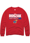 Main image for Sara Roszak  Rally Kansas Jayhawks Mens Red NIL Stacked Box Long Sleeve Crew Sweatshirt
