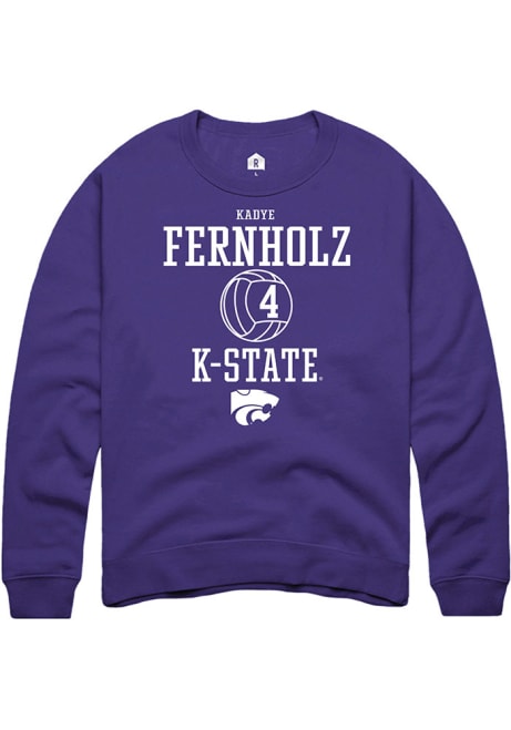 Kadye Fernholz Rally Mens Purple K-State Wildcats NIL Sport Icon Crew Sweatshirt