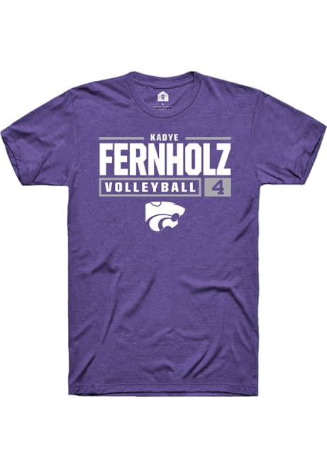 Kadye Fernholz Purple K-State Wildcats NIL Stacked Box Short Sleeve T Shirt