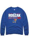 Main image for Sara Roszak  Rally Kansas Jayhawks Mens Blue NIL Stacked Box Long Sleeve Crew Sweatshirt