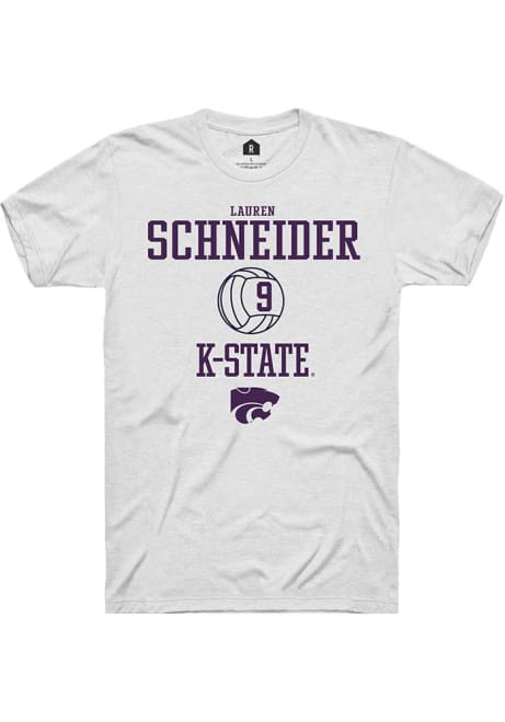 Lauren Schneider White K-State Wildcats NIL Sport Icon Short Sleeve T Shirt