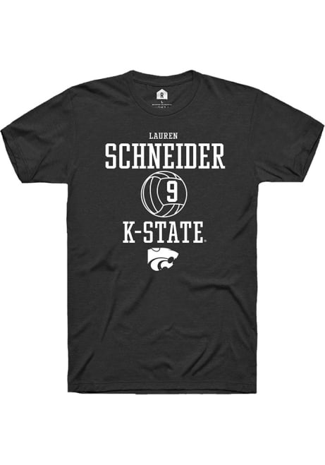 Lauren Schneider Black K-State Wildcats NIL Sport Icon Short Sleeve T Shirt