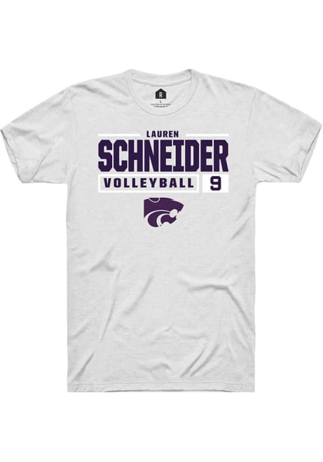 Lauren Schneider White K-State Wildcats NIL Stacked Box Short Sleeve T Shirt