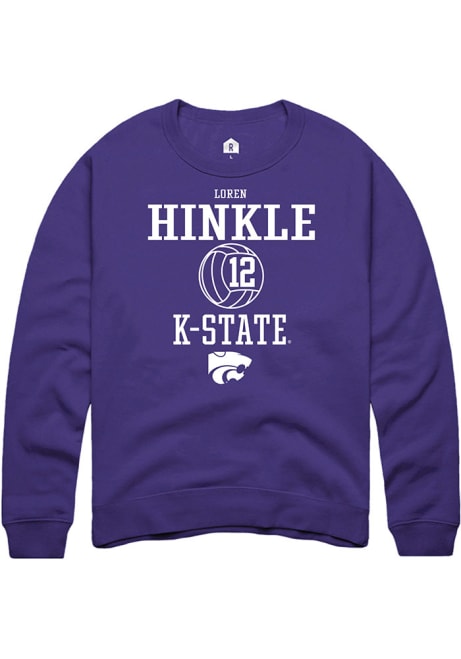 Loren Hinkle Rally Mens Purple K-State Wildcats NIL Sport Icon Crew Sweatshirt