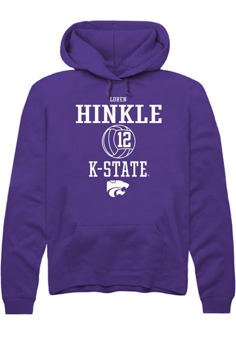 Loren Hinkle Rally Mens Purple K-State Wildcats NIL Sport Icon Hooded Sweatshirt