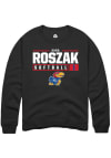Main image for Sara Roszak  Rally Kansas Jayhawks Mens Black NIL Stacked Box Long Sleeve Crew Sweatshirt