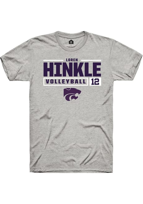 Loren Hinkle Ash K-State Wildcats NIL Stacked Box Short Sleeve T Shirt