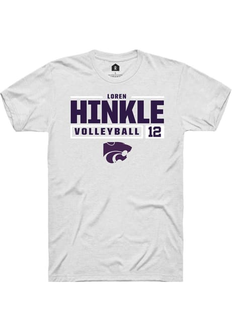 Loren Hinkle White K-State Wildcats NIL Stacked Box Short Sleeve T Shirt