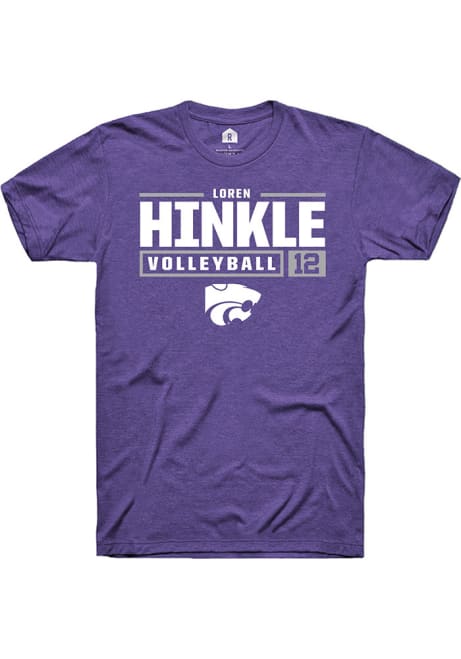 Loren Hinkle Purple K-State Wildcats NIL Stacked Box Short Sleeve T Shirt