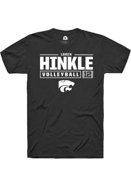 Loren Hinkle Black K-State Wildcats NIL Stacked Box Short Sleeve T Shirt