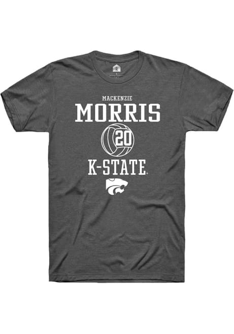 Mackenzie Morris Grey K-State Wildcats NIL Sport Icon Short Sleeve T Shirt