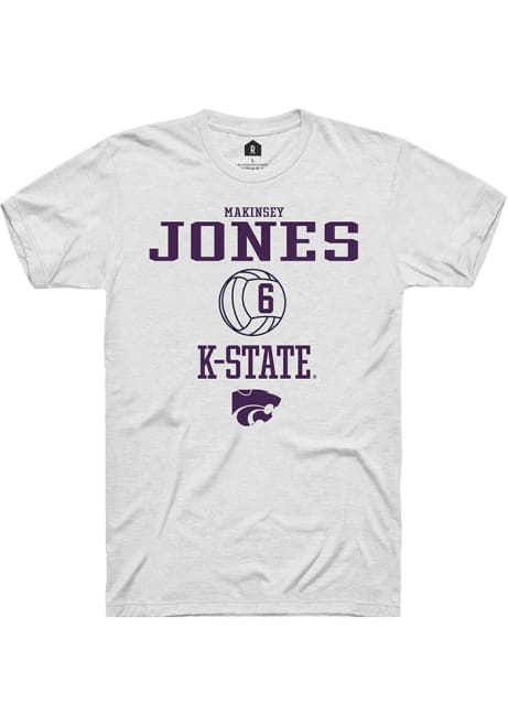 Makinsey Jones White K-State Wildcats NIL Sport Icon Short Sleeve T Shirt