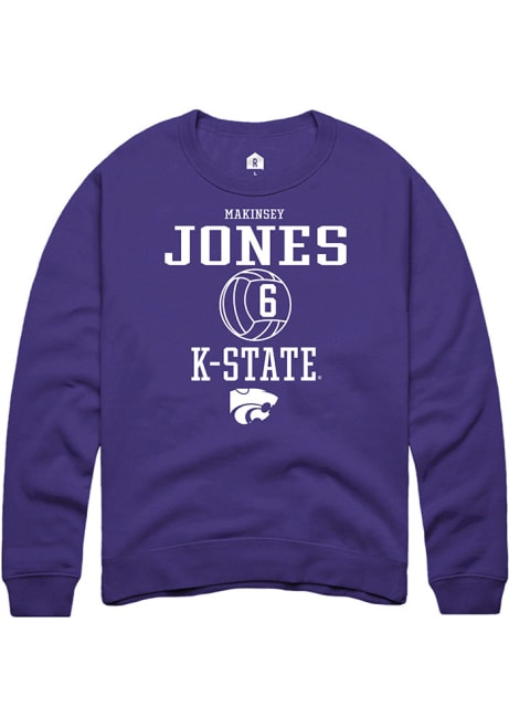 Makinsey Jones Rally Mens Purple K-State Wildcats NIL Sport Icon Crew Sweatshirt