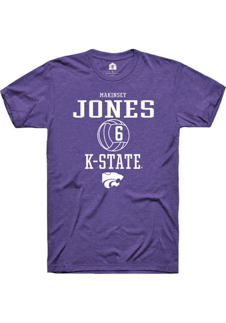 Makinsey Jones Purple K-State Wildcats NIL Sport Icon Short Sleeve T Shirt