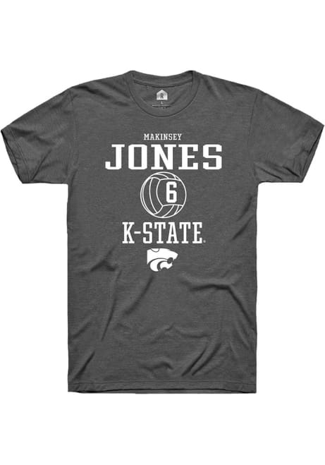 Makinsey Jones Grey K-State Wildcats NIL Sport Icon Short Sleeve T Shirt