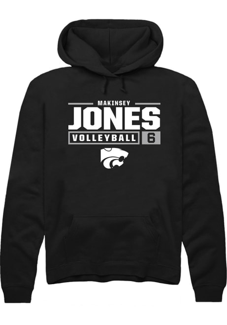 Makinsey Jones Rally Mens Black K-State Wildcats NIL Stacked Box Hooded Sweatshirt