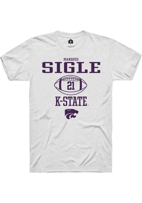 Marques Sigle White K-State Wildcats NIL Sport Icon Short Sleeve T Shirt
