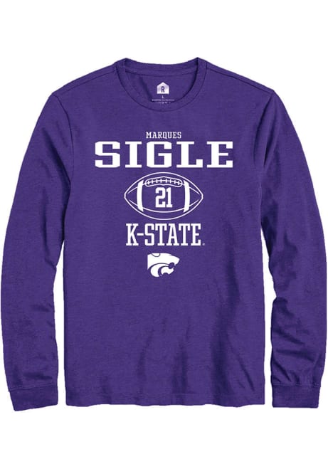 Marques Sigle Rally Mens Purple K-State Wildcats NIL Sport Icon Tee