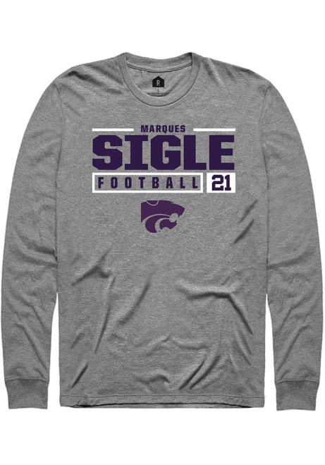Marques Sigle Rally Mens Graphite K-State Wildcats NIL Stacked Box Tee