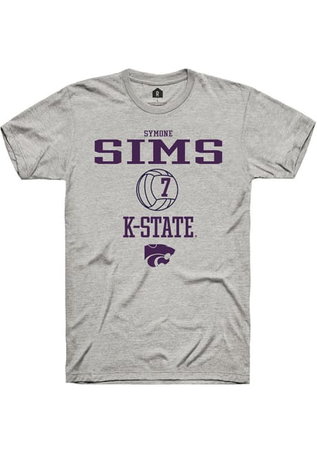 Symone Sims Ash K-State Wildcats NIL Sport Icon Short Sleeve T Shirt