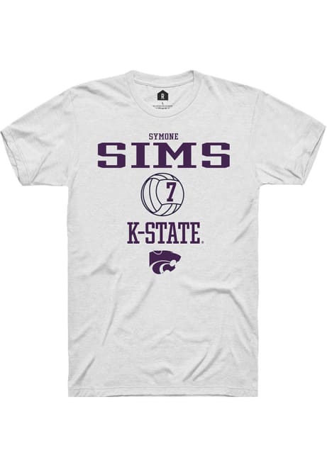 Symone Sims White K-State Wildcats NIL Sport Icon Short Sleeve T Shirt
