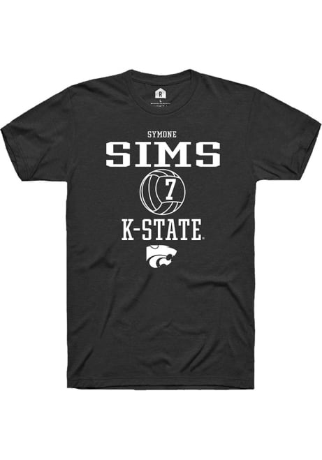Symone Sims Black K-State Wildcats NIL Sport Icon Short Sleeve T Shirt