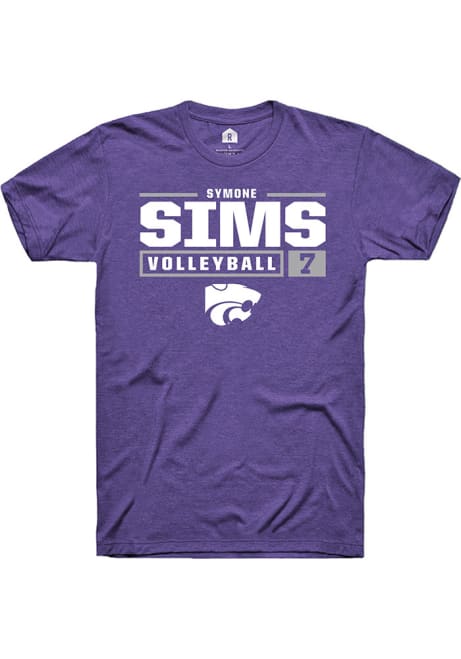 Symone Sims Purple K-State Wildcats NIL Stacked Box Short Sleeve T Shirt